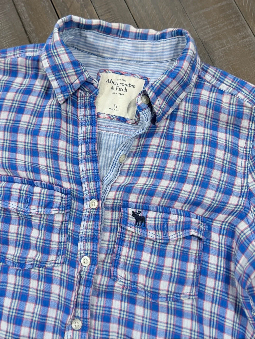 Abercrombie & Fitch Women’s XS Plaid Button Down Shirt Double Pocket - Picture 1 of 2